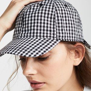 NEW Madewell Gingham Tie-Back Baseball Cap